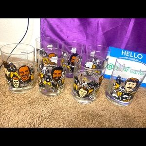 Vintage 1982 Pittsburgh Steelers All-Time Greatest Team McDonald's Glasses.